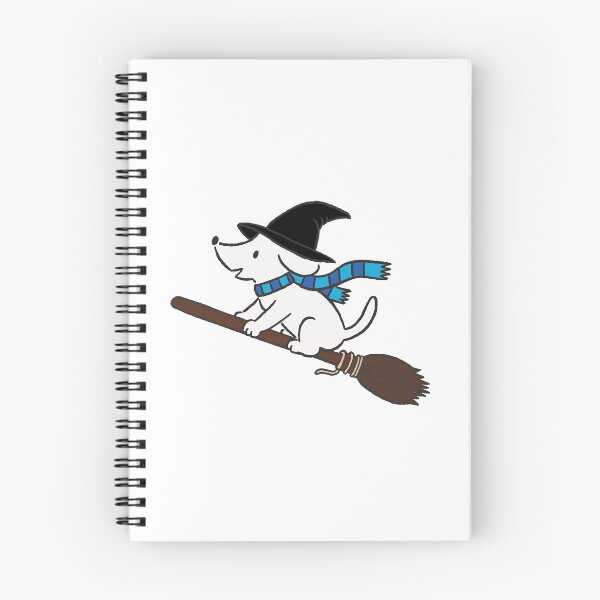 Item preview, Cute Witch Dog Flying on a Broom Halloween Illustration designed and sold by pinkstickstore.