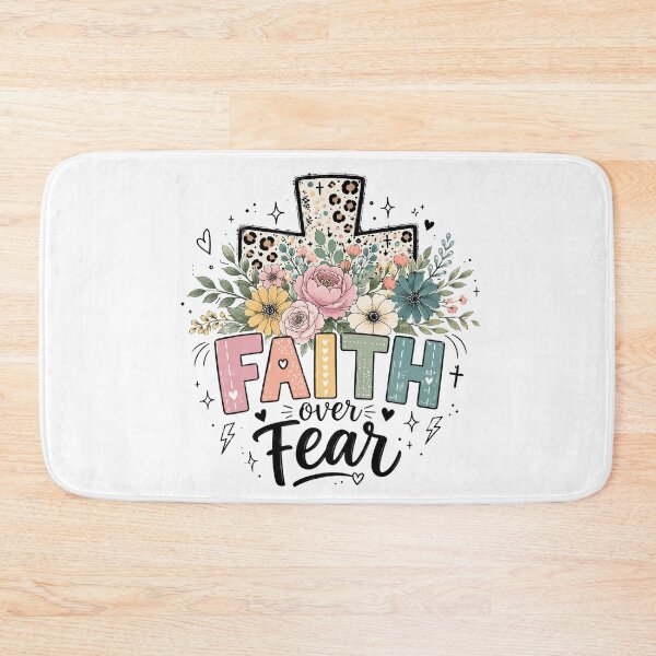 Item preview, Faith Over Fear, Floral Cross designed and sold by graphic-genie.
