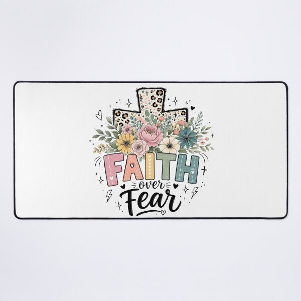 Item preview, Faith Over Fear, Floral Cross designed and sold by graphic-genie.