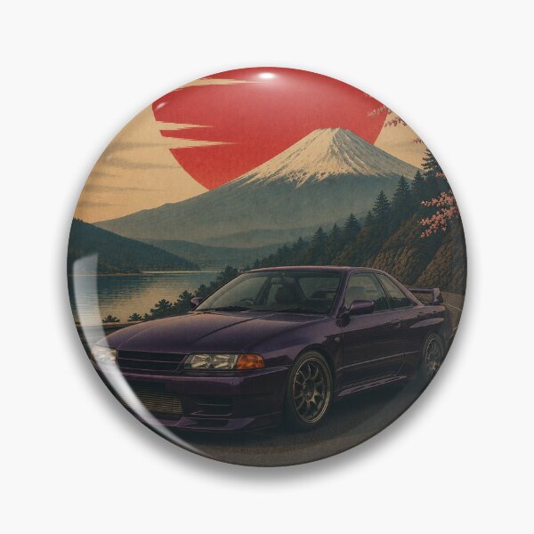 Artikelvorschau, Vintage japanischer Sportwagen R32 Sunset in Mitternachtsviolett entworfen und verkauft von Traceursniper.