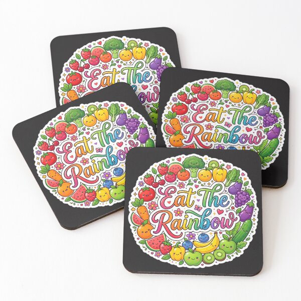 Item preview, Eat the Rainbow Kawaii Fruits & Vegetables Sticker | Cute Healthy Food Rainbow | Vegan Nutrition Cartoon Design designed and sold by Bhaskar Digital Art.