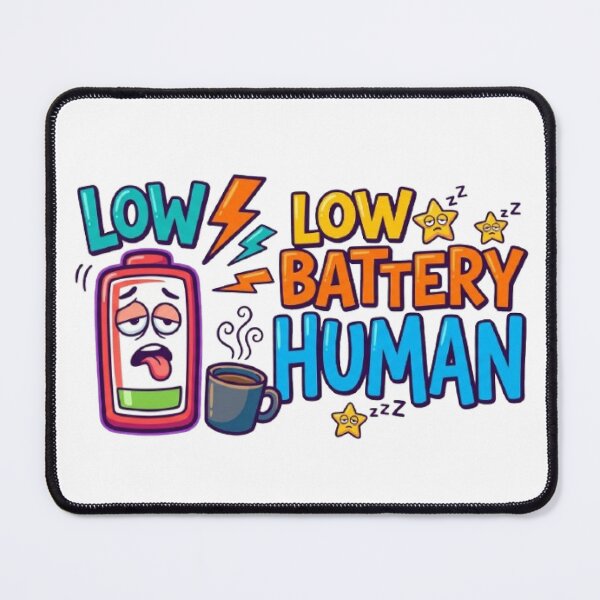 Item preview, Low Battery Human | Funny Coffee Lover Typography T-Shirt with Battery Icon designed and sold by Faisal  Shah.