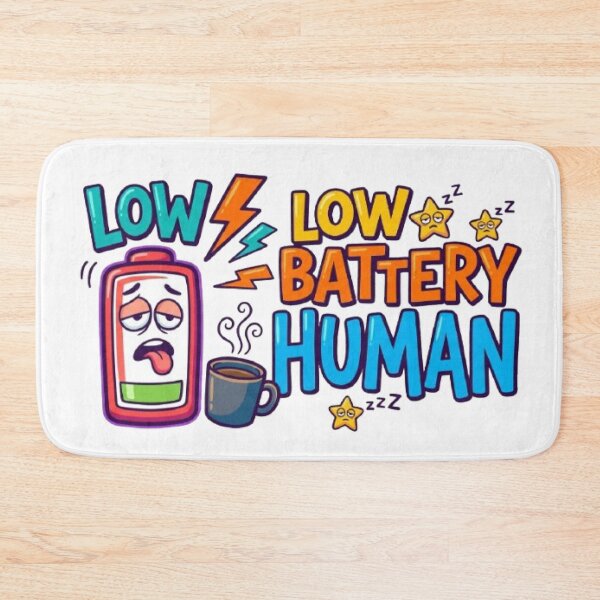Item preview, Low Battery Human | Funny Coffee Lover Typography T-Shirt with Battery Icon designed and sold by Faisal  Shah.