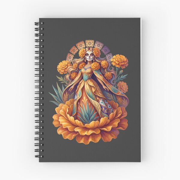 Item preview, Día de los Muertos Marigold Flower Goddess designed and sold by MythicCotton.