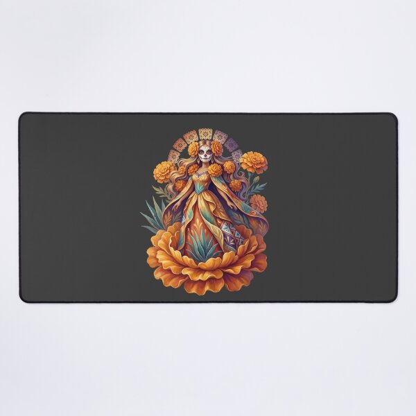 Item preview, Día de los Muertos Marigold Flower Goddess designed and sold by MythicCotton.