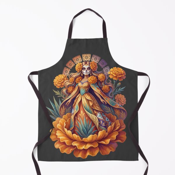 Item preview, Día de los Muertos Marigold Flower Goddess designed and sold by MythicCotton.