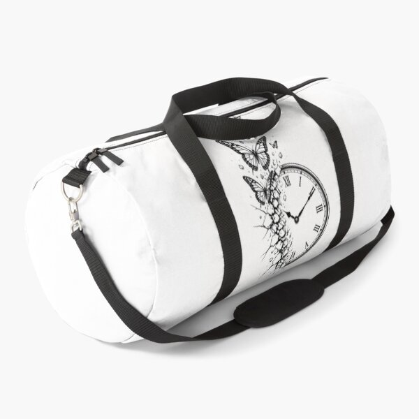 Item preview, Tattoo Line Art: Cracked Clock Transforms into Butterfly Swarm designed and sold by Lucia Amaris Art.