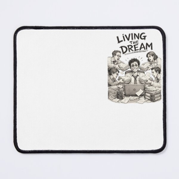 Item preview, Living the Dream Funny Office Worker Pencil Sketch designed and sold by CMA Design Studio.