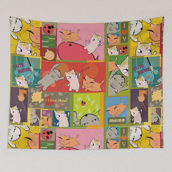 Item preview, Playful Cute Cats Colorful Collage Art designed and sold by aimicat.