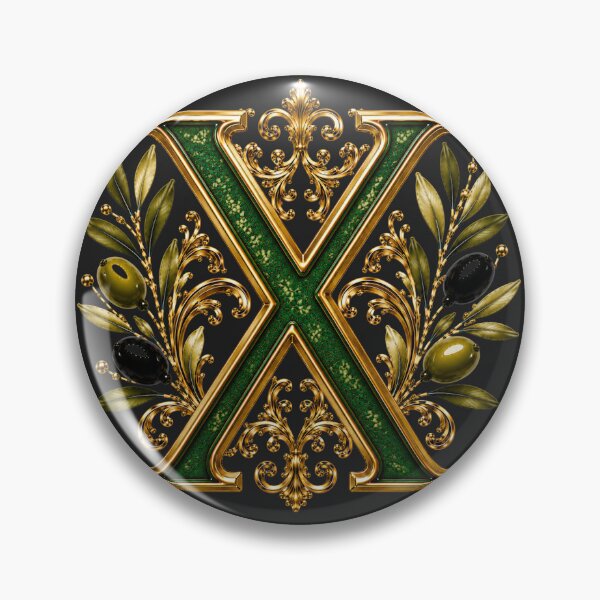Item preview, Elegant Letter X Monogram with Olive Branches & Gold Botanical Design | Luxury Green Floral Initial designed and sold by MoodLay.
