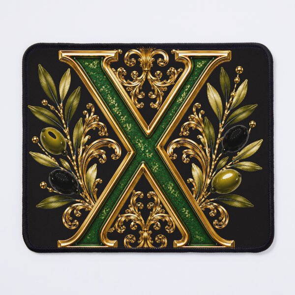 Item preview, Elegant Letter X Monogram with Olive Branches & Gold Botanical Design | Luxury Green Floral Initial designed and sold by MoodLay.