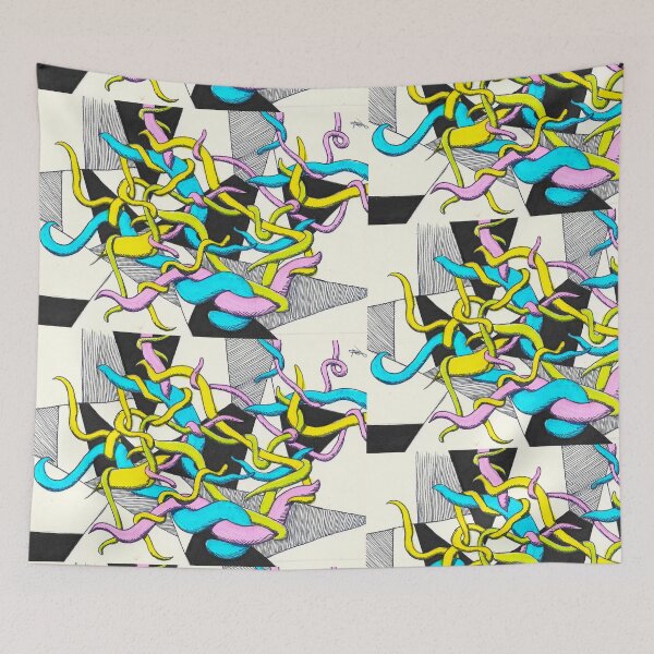 Item preview, Fun Chaotic Tangled Geometry Abstract Line Color Messy Doodle  designed and sold by BOKEbyTC.