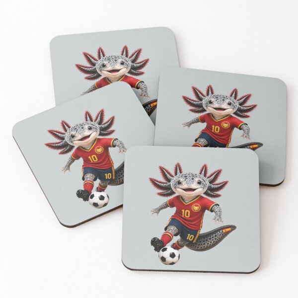 Item preview, Cute Spain Axolotl Soccer Mascot – Number 10 Football Fan Cartoon designed and sold by MonsoonInkX.