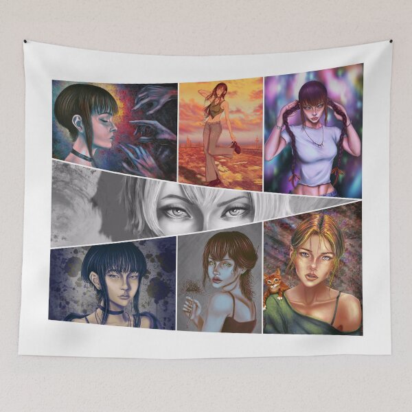 Item preview, Aesthetic portrait paintings collage 7 artworks designed and sold by Witseart.