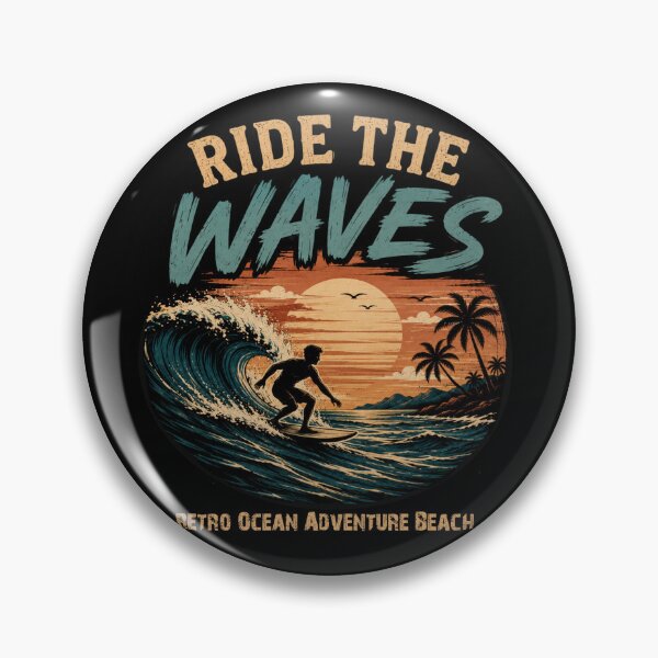 Item preview, Ride The Waves Surfing Design – Retro Ocean Adventure Beach T-Shirt designed and sold by Artimax-Studio.