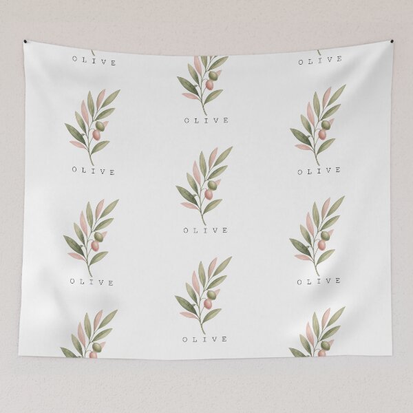 Item preview, Female Names Plants Elegant Watercolor Olive Branch Art designed and sold by FernLiz.