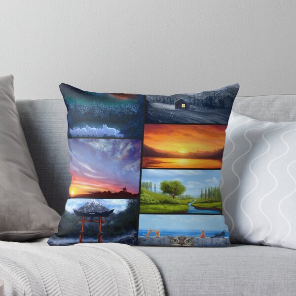 Item preview, Aesthetic landscape paintings collage 7 artworks designed and sold by Witseart.