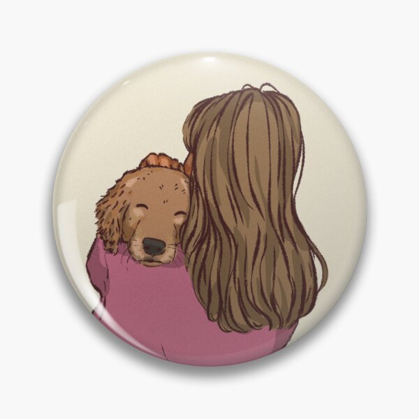 Item preview, Woman in a pink shirt hugging her cute dog  designed and sold by Hessah-HA.