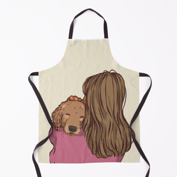 Item preview, Woman in a pink shirt hugging her cute dog designed and sold by Hessah-HA.