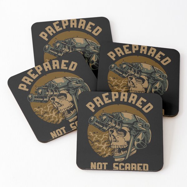 Item preview, Prepared Not Scared Tactical Skull Military Survival Vintage T-Shirt designed and sold by phsycartwork.