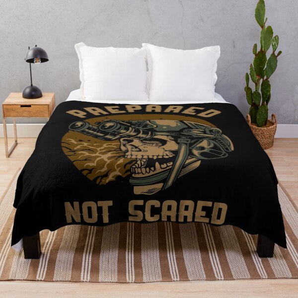 Item preview, Prepared Not Scared Tactical Skull Military Survival Vintage T-Shirt designed and sold by phsycartwork.