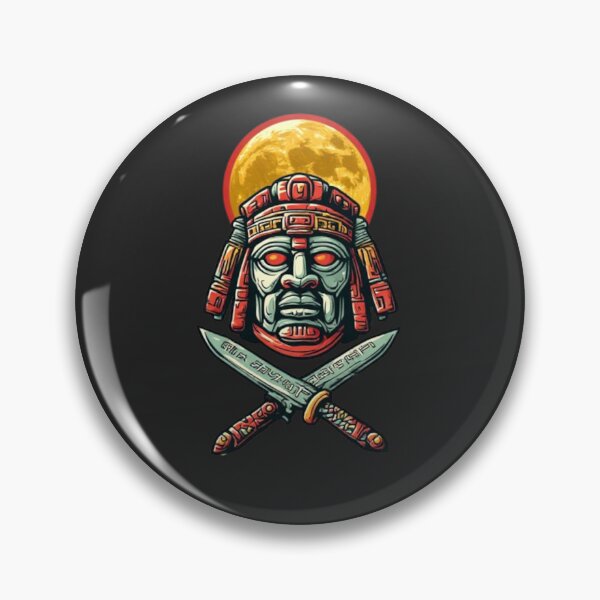 Item preview, Mayan Warrior Mask with Crossed Blades & Moon | Elysium Echoes Icon designed and sold by Shift-Bloom.