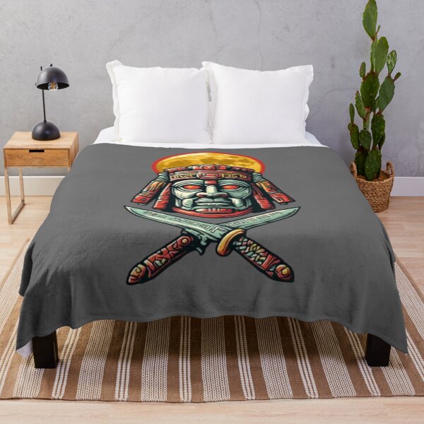 Item preview, Mayan Warrior Mask with Crossed Blades & Moon | Elysium Echoes Icon designed and sold by Shift-Bloom.