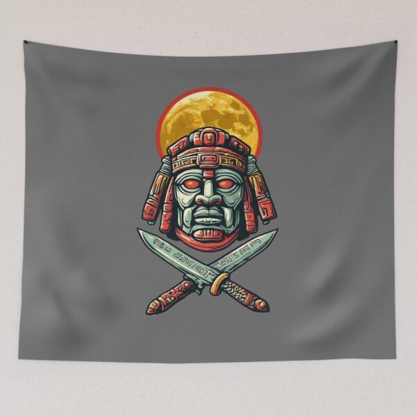 Item preview, Mayan Warrior Mask with Crossed Blades & Moon | Elysium Echoes Icon designed and sold by Shift-Bloom.