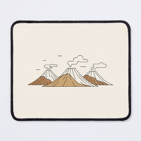 Item preview, Minimalist Volcano Landscape Smoke Clouds Line Art designed and sold by Amir Faysal.