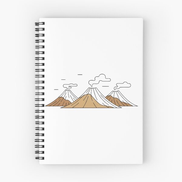 Item preview, Minimalist Volcano Landscape Smoke Clouds Line Art designed and sold by Amir Faysal.