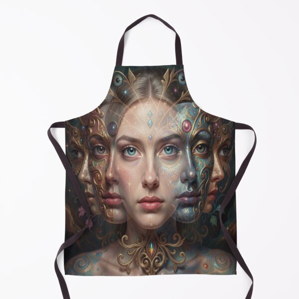 Artikelvorschau, Surreal Ornamental Identity – Multi‑Face Metallic Symbolic Fusion Portrait entworfen und verkauft von FotoworldEdel.