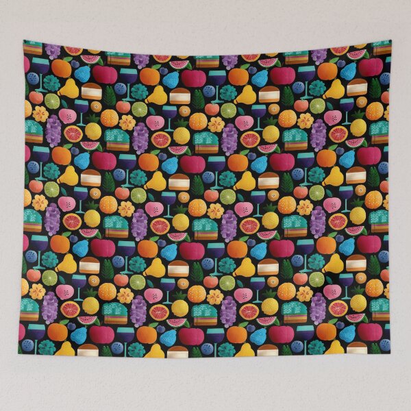 Item preview, Colorful Summer Fruits and Wine Glasses Pattern designed and sold by colorful-white.