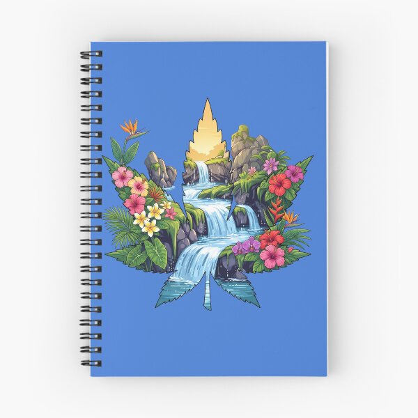 Item preview, Cannabis Leaf Waterfall Oasis – Tropical Flowers & Sunset Art designed and sold by digitalbob60.