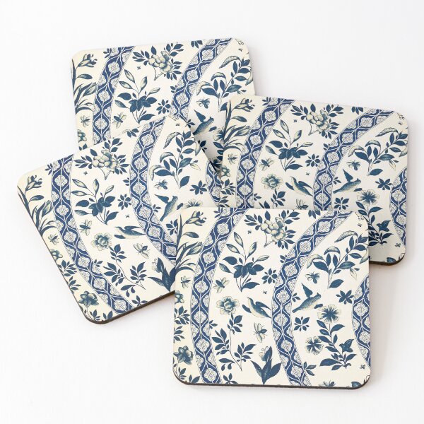 Item preview, Vintage Blue and White Chinoiserie Floral Pattern designed and sold by The Ravens Ballad.