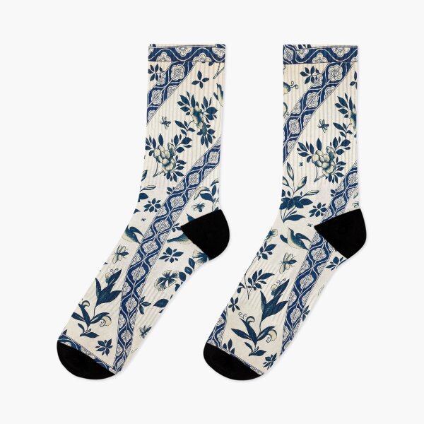 Item preview, Vintage Blue and White Chinoiserie Floral Pattern designed and sold by The Ravens Ballad.