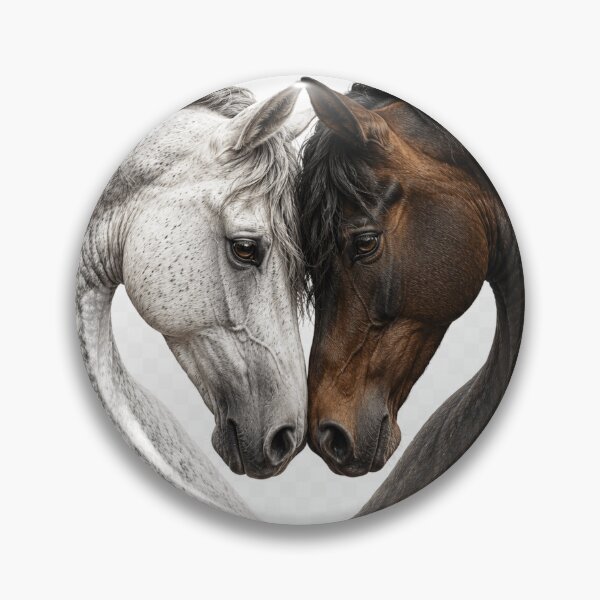 Item preview, Horse Heads Forming a Heart – Realistic Equine Love Art designed and sold by SmikiM.