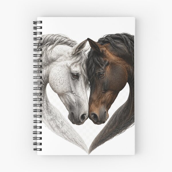 Item preview, Horse Heads Forming a Heart – Realistic Equine Love Art designed and sold by SmikiM.