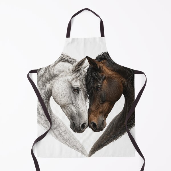 Item preview, Horse Heads Forming a Heart – Realistic Equine Love Art designed and sold by SmikiM.