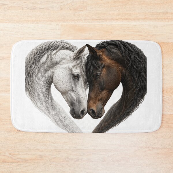 Item preview, Horse Heads Forming a Heart – Realistic Equine Love Art designed and sold by SmikiM.