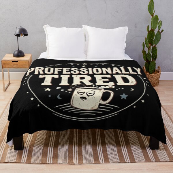 Item preview, Professionally Tired | Funny Vintage Coffee Typography T-Shirt designed and sold by Faisal Shah.