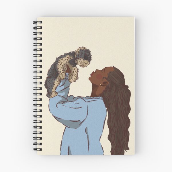 Item preview, Woman in a blue shirt holding her cute dog  designed and sold by Hessah-HA.