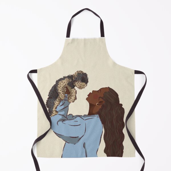 Item preview, Woman in a blue shirt holding her cute dog  designed and sold by Hessah-HA.