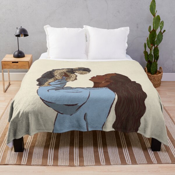 Item preview, Woman in a blue shirt holding her cute dog designed and sold by Hessah-HA.
