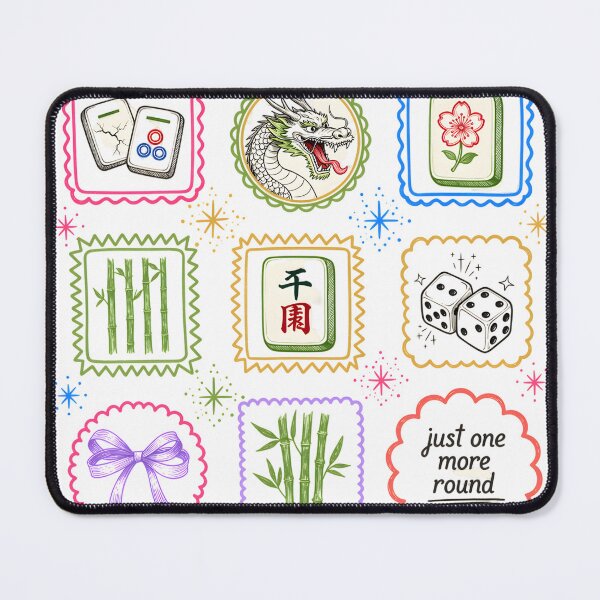 Item preview, Mahjong Lover Colorful Retro Game Night Collage designed and sold by LinaDesign Store.