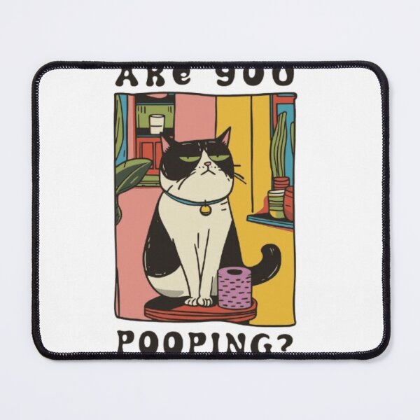 Item preview, Bathroom Cat – Funny Cartoon “Are You Pooping?” Design designed and sold by WATEKE.
