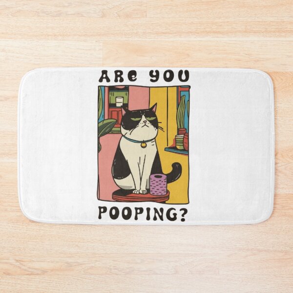 Item preview, Bathroom Cat – Funny Cartoon “Are You Pooping?” Design designed and sold by WATEKE.