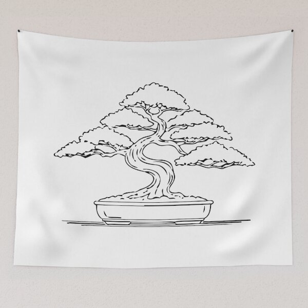 Item preview, Minimalist Japanese Bonsai Tree Line Art designed and sold by Amir Faysal.