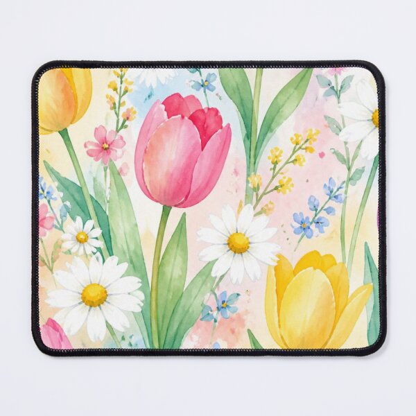Item preview, Watercolour Tulips & Daisies | Spring Wildflower Botanical Illustration designed and sold by My Gluten Free Life UK.