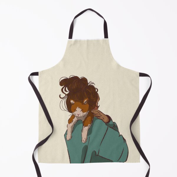 Item preview, Woman in a green shirt holding her cute cat designed and sold by Hessah-HA.