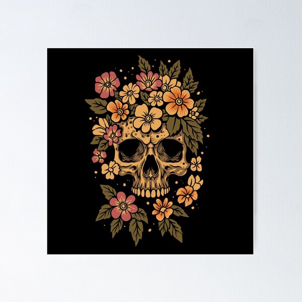 Item preview, Floral Skull Vintage Botanical Skeleton Gothic Flower T-Shirt designed and sold by phsycartwork.
